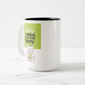 Grappige matcha kattenbeker tweekleurige koffiemok (Voorkant links)