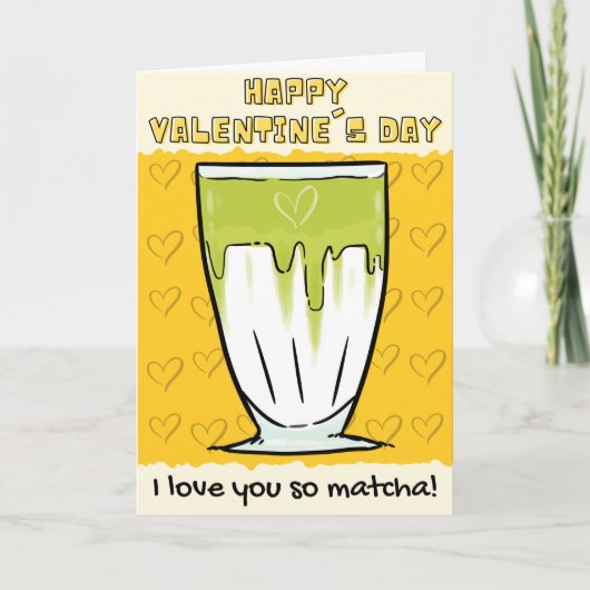 Grappige Matcha Valentijnkaart Kaart (Voorkant)