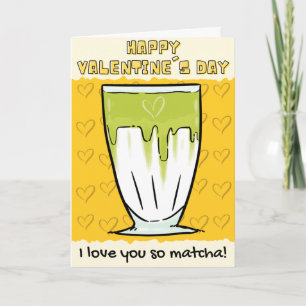 Grappige Matcha Valentijnkaart Kaart