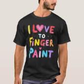 Grappige matching ik hou van vingerverf koppels t-shirt (Voorkant)
