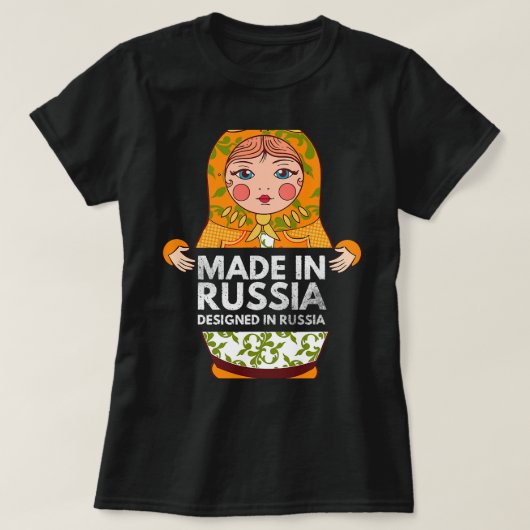 Grappige Matryoshka nesten pop stapelen russische  T-shirt (Design voorkant)