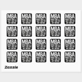 Grappige MBA Master Degree Afstudeerdag Vierkante Sticker (Vel)