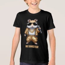 Grappige MC Hamster Rapper met Golden Baggy Pants