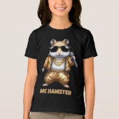 Grappige MC Hamster Rapper met Golden Baggy Pants Tri-Blend Shirt (Voorkant)