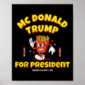 Grappige McDonald Trump voor President 2024 Franse Poster (Voorkant)