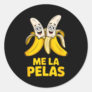 Grappige me la pelas banaan karakters humoristisch ronde sticker