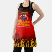 Grappige Mean Grilling Machine met Naam en Vlam Schort (Insitu)