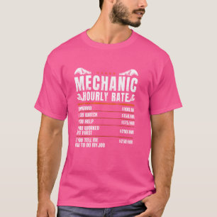 Grappige Mechanic Uurtarief Auto Reparatie Mechani T-shirt