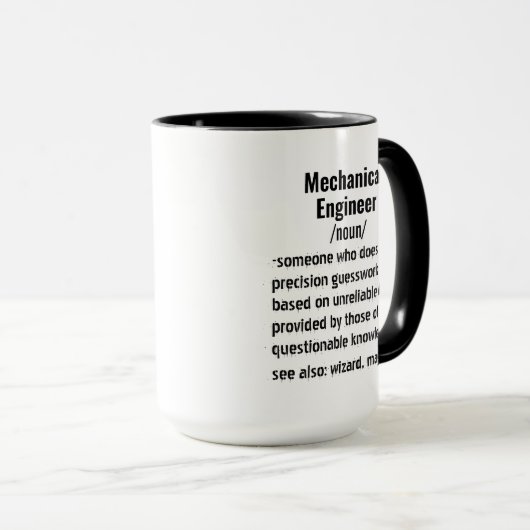 Grappige Mechanical Engineer Definitie geschenken Mok (Voorkant rechts)