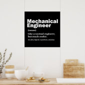 Grappige mechanische ingenieur definitie engineeri poster (Keuken)