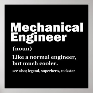 Grappige mechanische ingenieur definitie engineeri poster