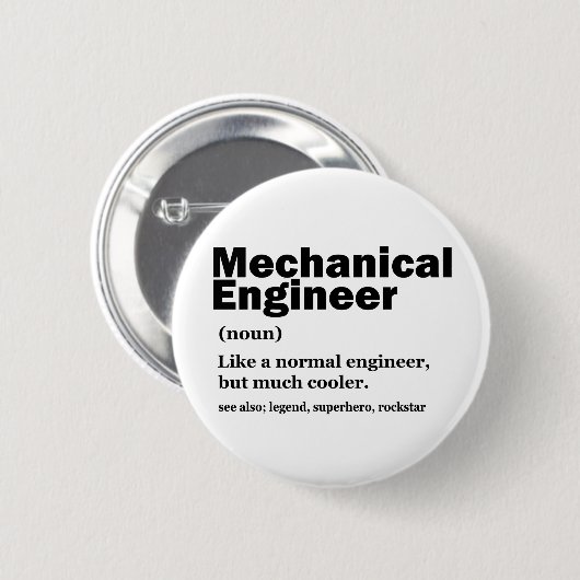 Grappige mechanische ingenieur definitie engineeri ronde button 5,7 cm (Voorkant /achterkant)