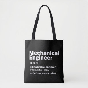 Grappige mechanische ingenieur definitie engineeri tote bag