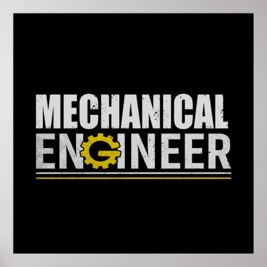 Grappige mechanische ingenieur poster (Voorkant)