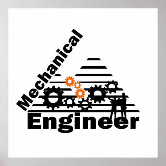 Grappige mechanische techniek ingenieur poster (Voorkant)
