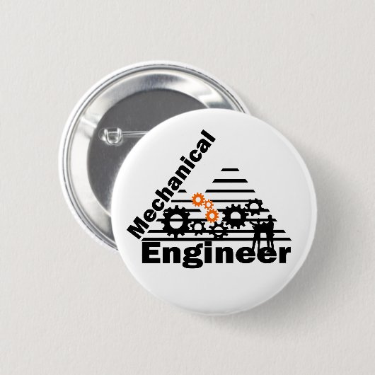 Grappige mechanische techniek ingenieur ronde button 5,7 cm (Voorkant /achterkant)