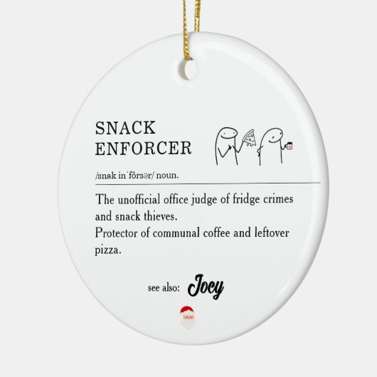 Grappige Medewerker Werkplek Kantoor Christmas Mem Keramisch Ornament (Links)