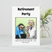 Grappige Medische Pensioen Humor Party Uitnodiging (Staand voorkant)