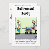 Grappige Medische Pensioen Humor Party Uitnodiging (Voorkant / Achterkant)