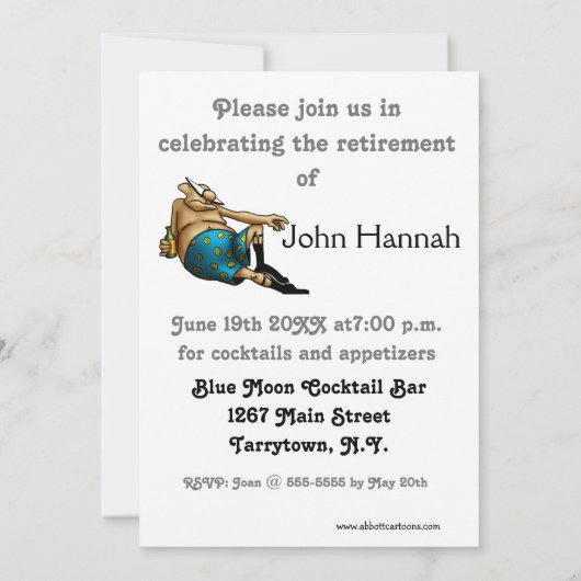 Grappige Medische Pensioen Humor Party Uitnodiging (Achterkant)