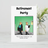 Grappige Medische Pensioen Humor Party Uitnodiging (Staand voorkant)