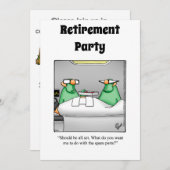 Grappige Medische Pensioen Humor Party Uitnodiging (Voorkant / Achterkant)