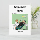 Grappige Medische Pensioen Humor Party Uitnodiging (Staand voorkant)