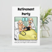 Grappige Medische Pensioen Humor Party Uitnodiging (Staand voorkant)