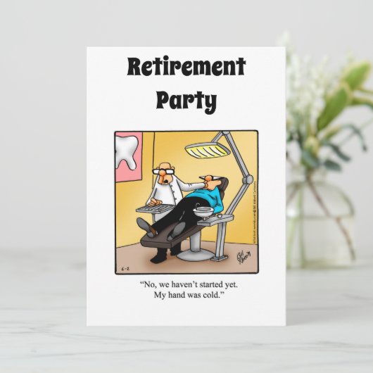 Grappige Medische Pensioen Humor Party Uitnodiging (Staand voorkant)