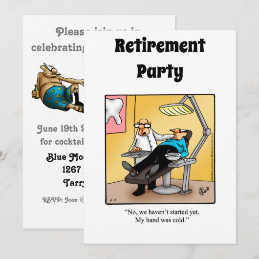 Grappige Medische Pensioen Humor Party Uitnodiging (Voorkant / Achterkant)