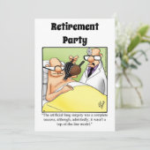 Grappige Medische Pensioen Humor Party Uitnodiging (Staand voorkant)