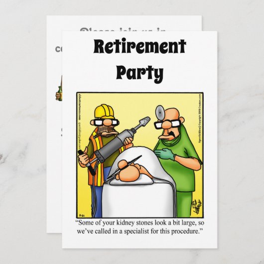 Grappige Medische Pensioen Humor Party Uitnodiging (Voorkant / Achterkant)