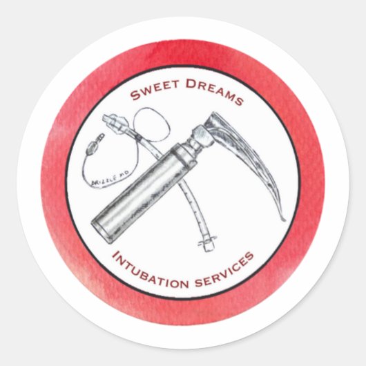 Grappige medische ticker voor anesthesioloog ronde sticker (Voorkant)