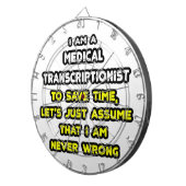 Grappige Medische Transcriptionist T-shirts Dartbord (Voorkant Rechts)