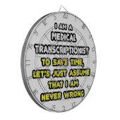 Grappige Medische Transcriptionist T-shirts Dartbord (Voorkant Links)