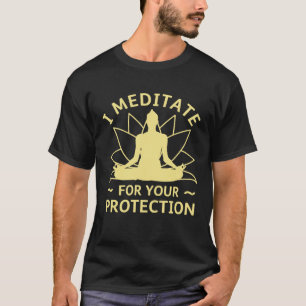 Grappige meditatie Boeddhistische namaste yoga med T-shirt