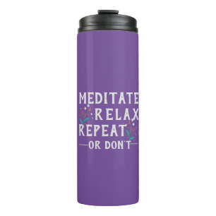 Grappige meditatie mantra Paarse yoga Thermosbeker