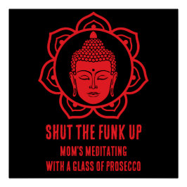 Grappige meditatie tekenen perfect poster