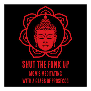 Grappige meditatie tekenen perfect poster