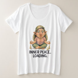 Grappige meditatietrol - Inner Peace Loading Quote Grote Maat T-shirt