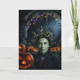 Grappige Medusa-grot Halloween kaart