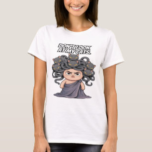 Grappige Medusa kattenliefhebber kijk niet naar mi T-shirt