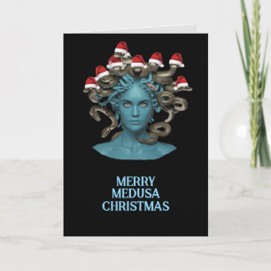 Grappige Medusa Kerst Vakantiekaart Feestdagen Kaart