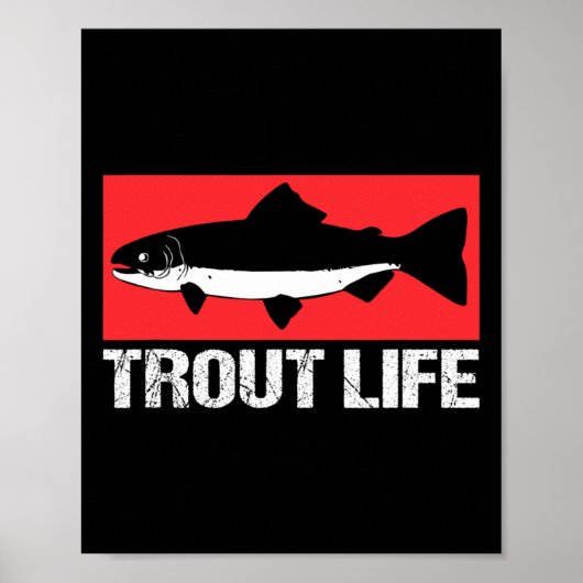 Grappige meerforel visser vissen forel leven poster (Voorkant)