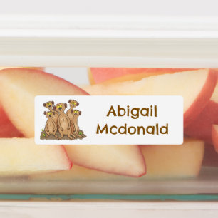 Grappige meerkat familie cartoon gepersonaliseerd labels