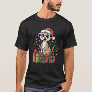Grappige Meerkat Santa Hoed Dieren houdt van lelij T-shirt