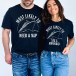Grappige meest waarschijnlijk om groep cruise fami t-shirt<br><div class="desc">Vaar in stijl met het "Funny Most Likely To" Group Cruise Family Vacation T-Shirt - een perfecte mix van humor en eenvoud voor uw cruiseavontuur. Deze grappige cruise vakantie shirten, in een klassieke marineblauwe tint, bieden een minimalistische en stijlvolle uitstraling voor uw bijpassende familie cruise vakantie t - shirts. Deze...</div>