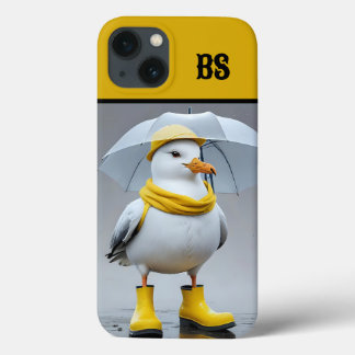 Grappige meeuw in regenlaarzen - Beach Humor Case-Mate iPhone Case