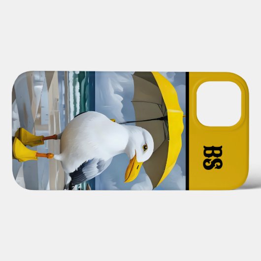 Grappige meeuw in regenlaarzen - Beach Humor Case-Mate iPhone Case (Achterkant (horizontaal))