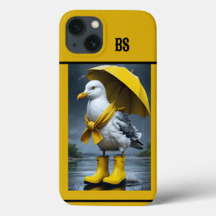 Grappige meeuw in regenlaarzen - Beach Humor Case-Mate iPhone Case